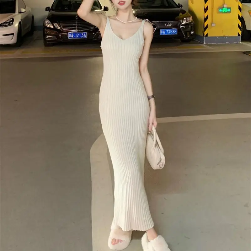 

Knitted 2 Piece Outfit Set Casual Long Sleeve Sweater Top and Pencil Long Skirts Elegant Autumn Two Piece Sets Sexy Dress