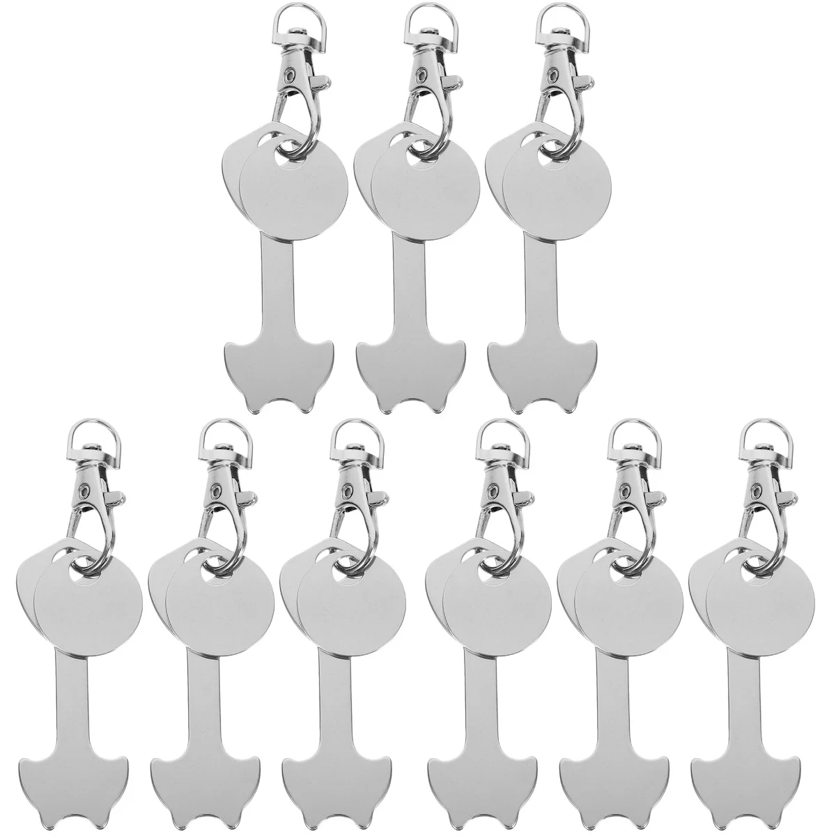 

Trolley Shopping Keychain Key Tokentokens Holder Cart Metal Ring Keychains Quarter Pendant Charms Insert Keyringschange Backpack
