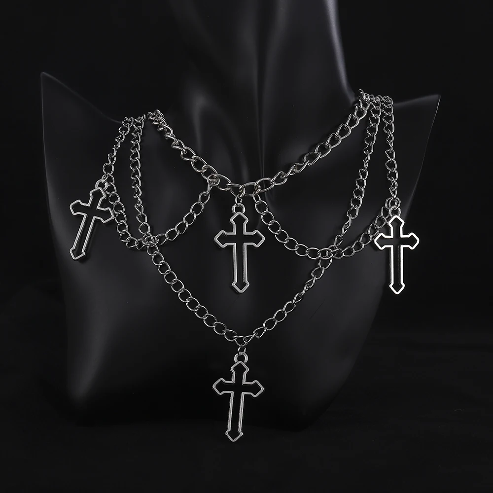 

Gothic Religious Jesus Cross Pendant Grunge Necklaces Crucifix Aesthetic Collier Croix For Women Men Mystical Gift Jewelry