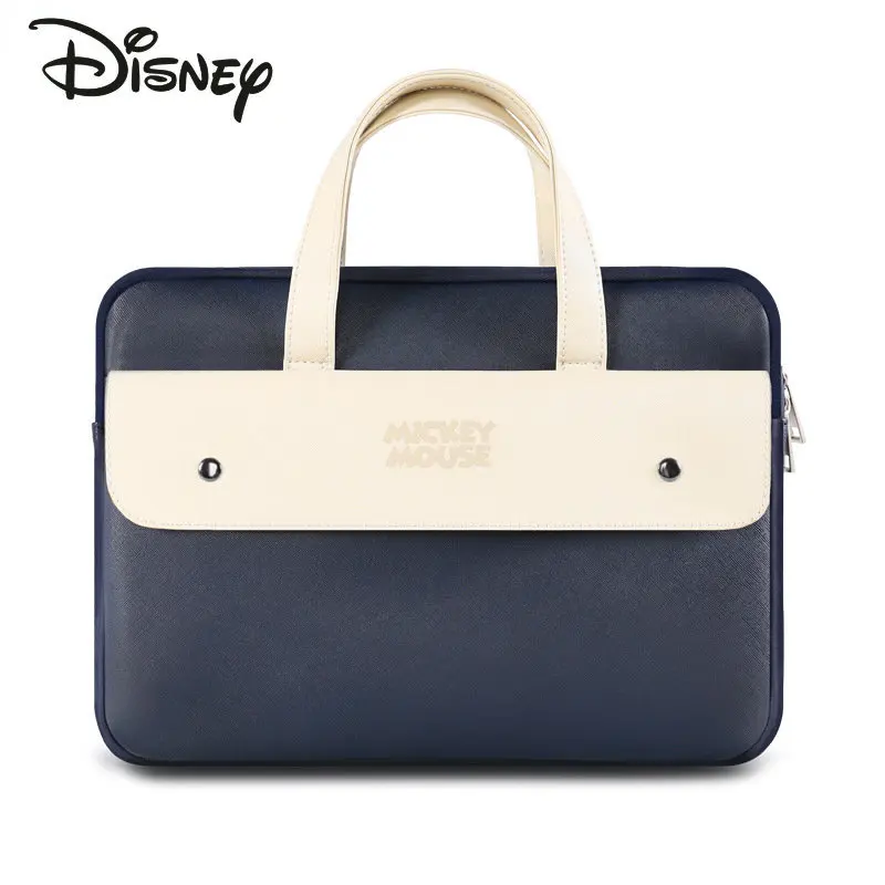 Disney Mickey New Computer Bag Fashion High Quality 13 14 15 Inch Laptop Shoulder Bag Cartoon Solid Color Portable Business Bag