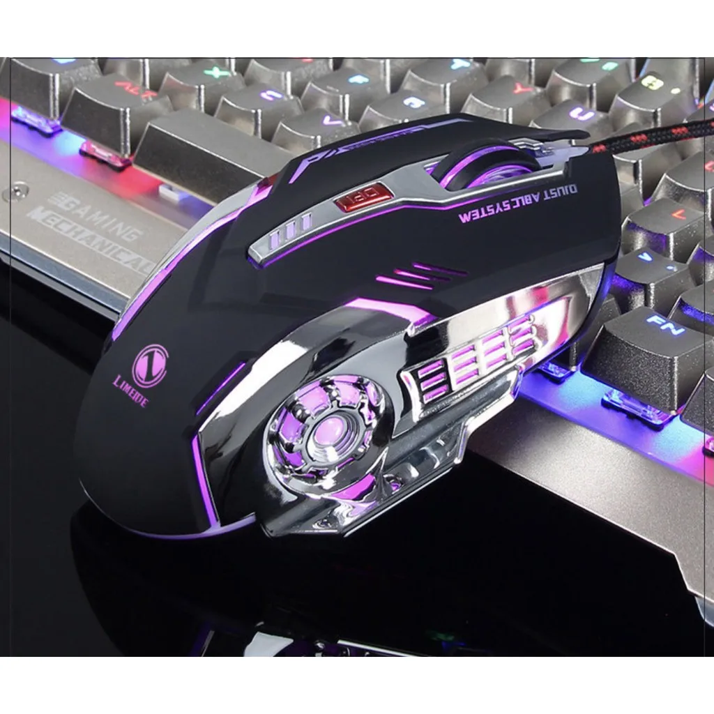 

Game Mouse With Colorful Wire Breathing Lights Notebook