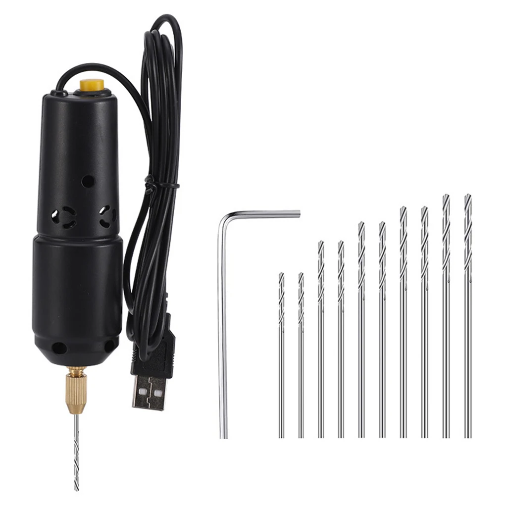 

Electric Drill Acrylic Handheld Punching Engraver Drilling Pen Bits Craftsman Precision Crafting Hand Tools with Wrench