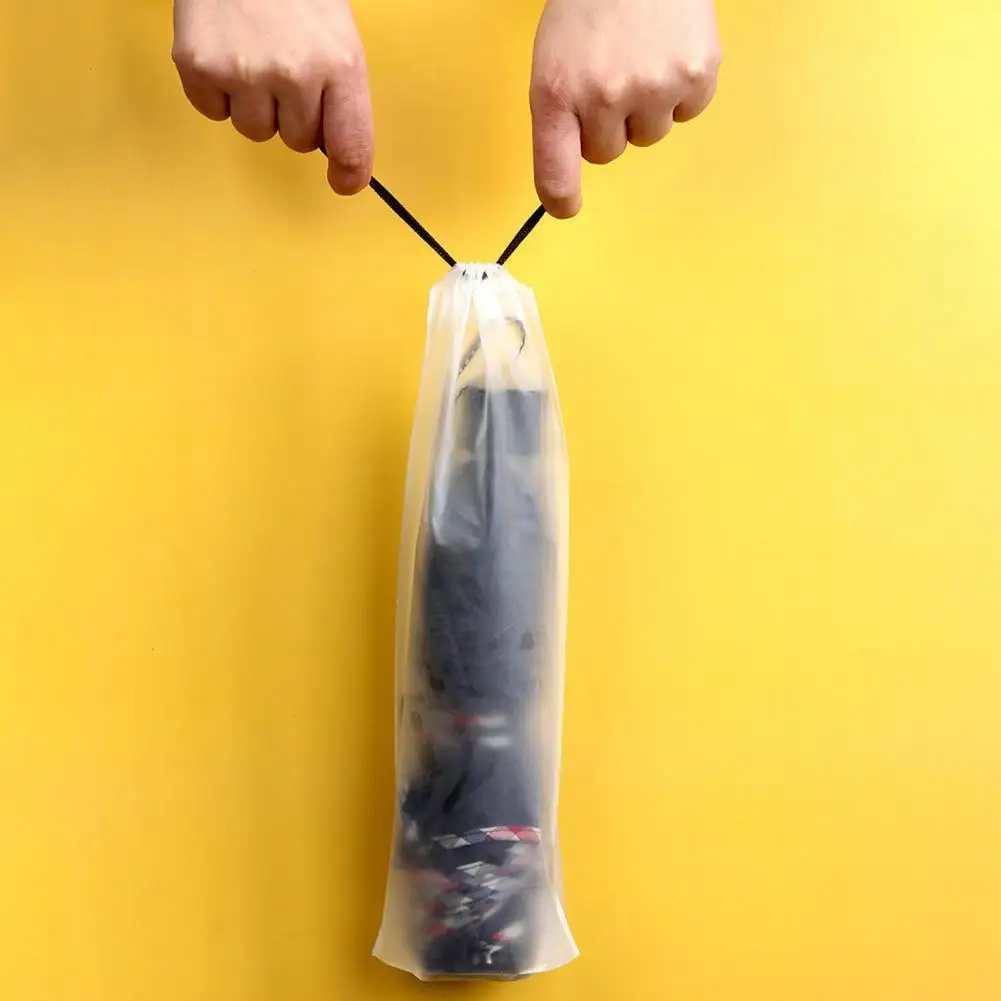 

5Pcs Umbrella Storage Bag Plastic Bag Matte Translucent Dustproof Drawstring Foldable Reusable Umbrella Drawstring Storage Cover
