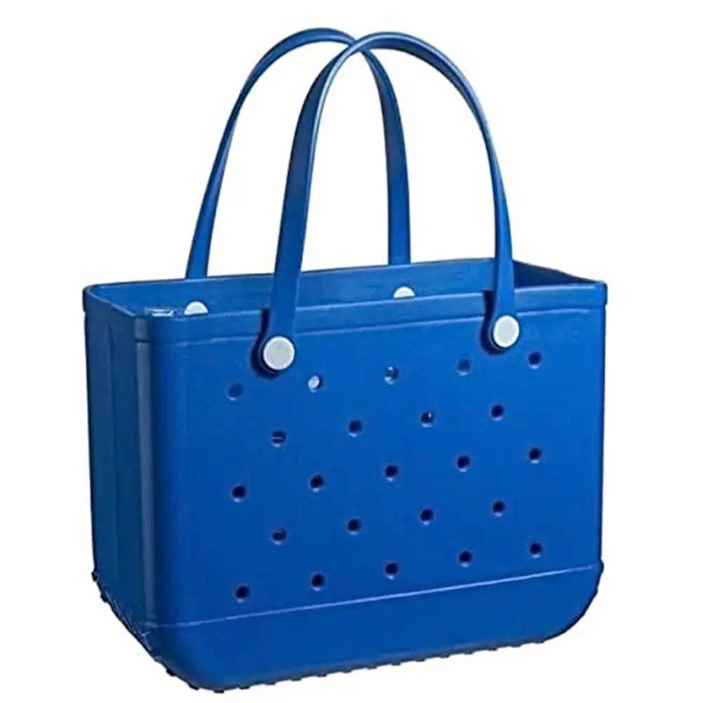 Extra Large Beach Bag Summer EVA Basket Women Silicon Beach Tote With Holes Breathable Pouch Shopping Storage Basket