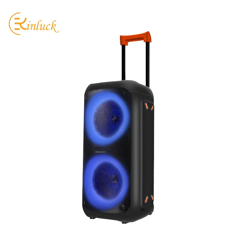 Kinglucky 2022 new bluetooth speaker home portable dual 8 inch 300W high power outdoor square dance audio