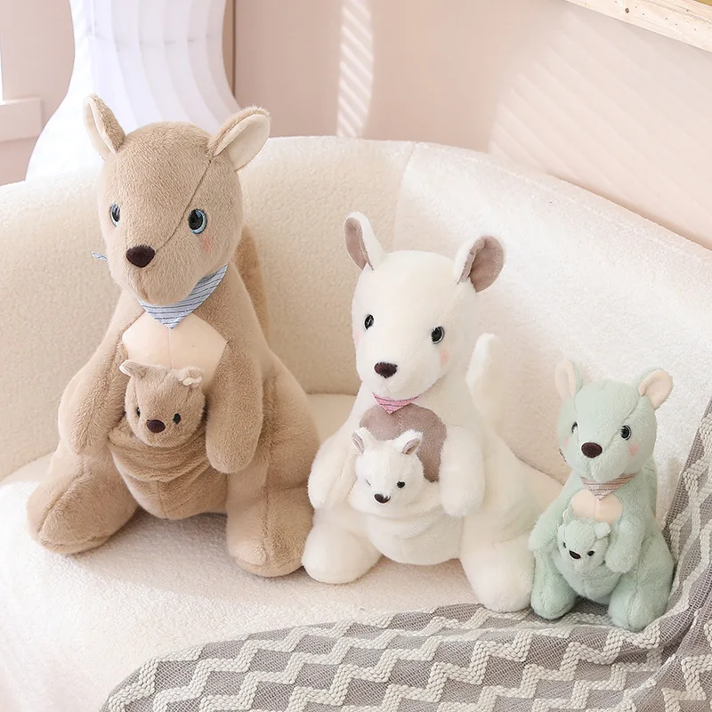 

Kawaii 25/35/45CM Mother and Children Kangaroos Plush Toy Stuffed Soft Fluffy Kawaii Kangaroos Toys for Kids Baby Gift