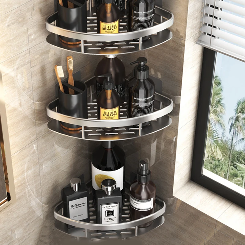 

Полка-органайзер алюминиевая настенная для ванной комнаты