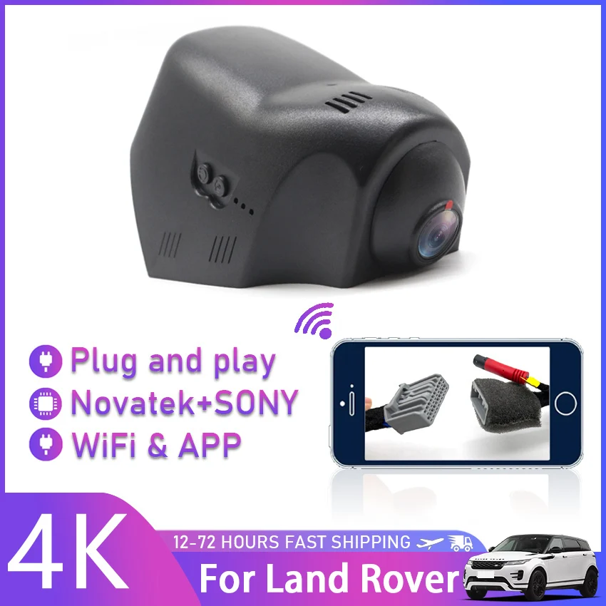 Car DVR For Land Rover Discovery 5 F-TYPE 2018 2019 2020 2021 WiFi Dash Cam UHD 2160P 4K, Room Lamp Power, Plug and Play DashCam