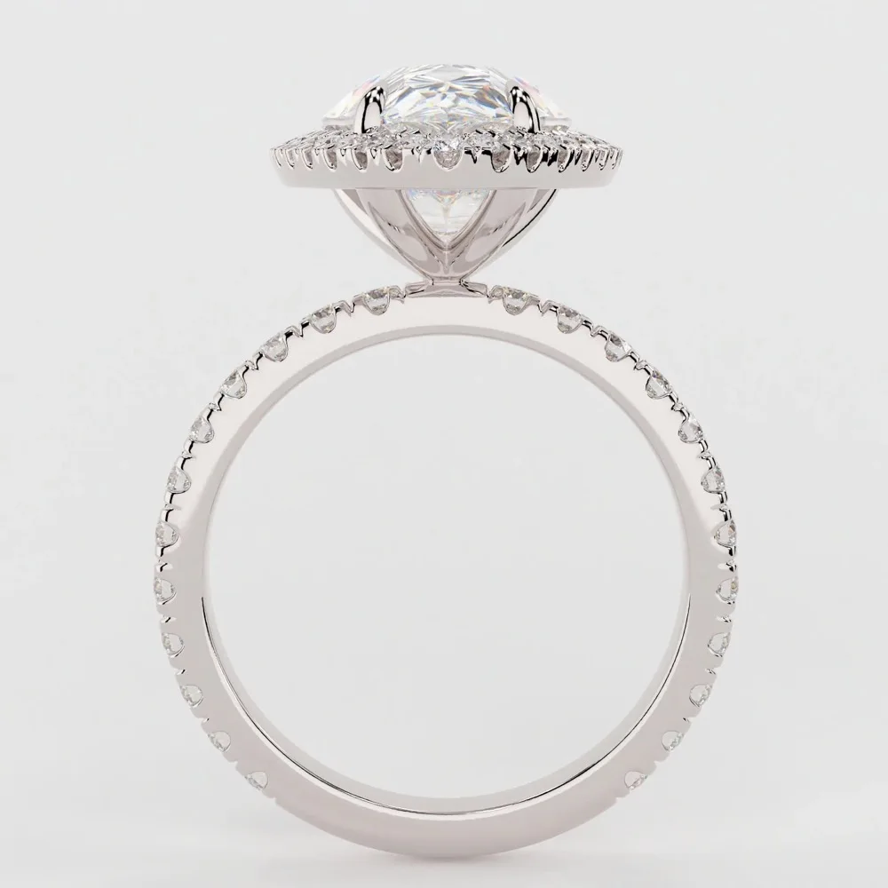 jovovasmile Moissanite Wedding Ring 14k White Gold 3carat 7x11mm Crushed Ice Hybrid Pear Cut Fashion Jewelry For Women Bague