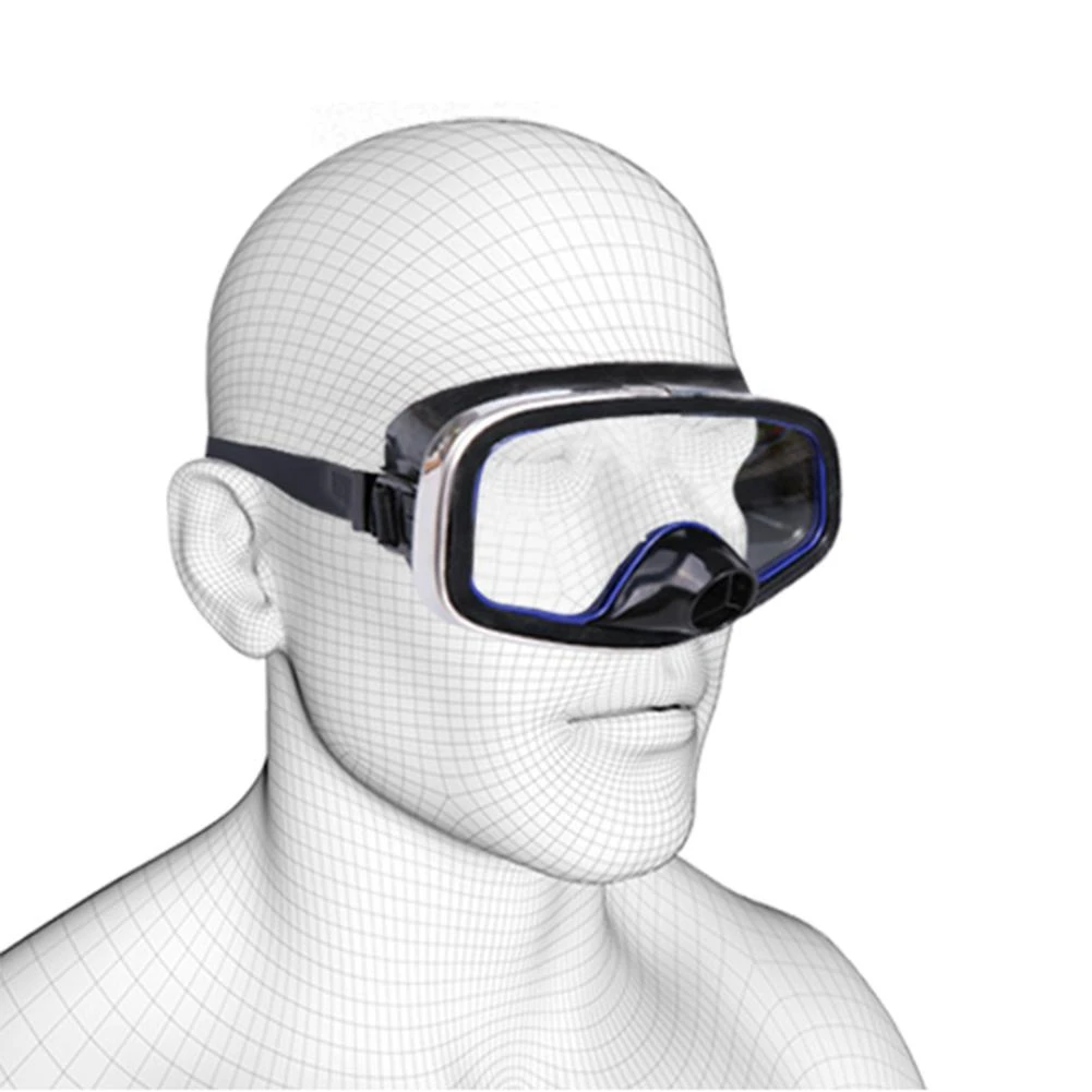 Маска для дайвинга с носовым клапаном в стиле ретро рамой из нержавеющей стали