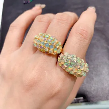 Natural Opal Ring 925 Sterling Silver Carry Certificate Supports Detection By Australian Opal 3*3mm Luxury Jewelry Designers 1