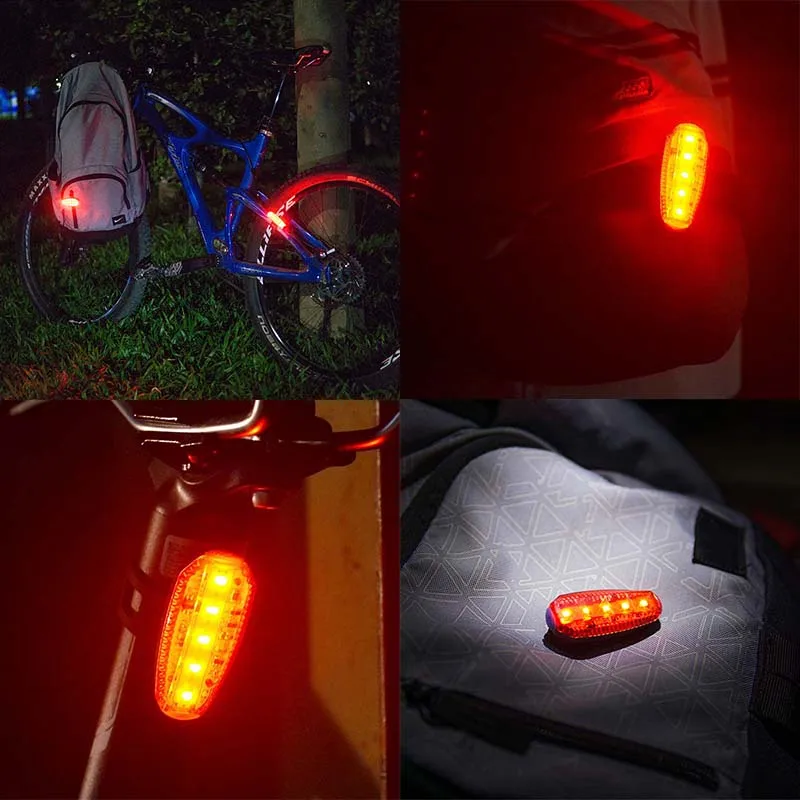 

Bicycle Taillight USB Charging LED Road Bike Rear Light Night Riding Helmet Backpack Safety Warning Lamp with Clip 5 Modes