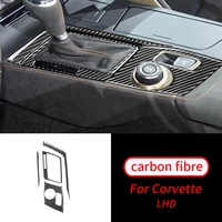 for chevrolet corvette c7 2014 2019 4pcs real carbon fiber gear shift console panel decor trim car interior accessories