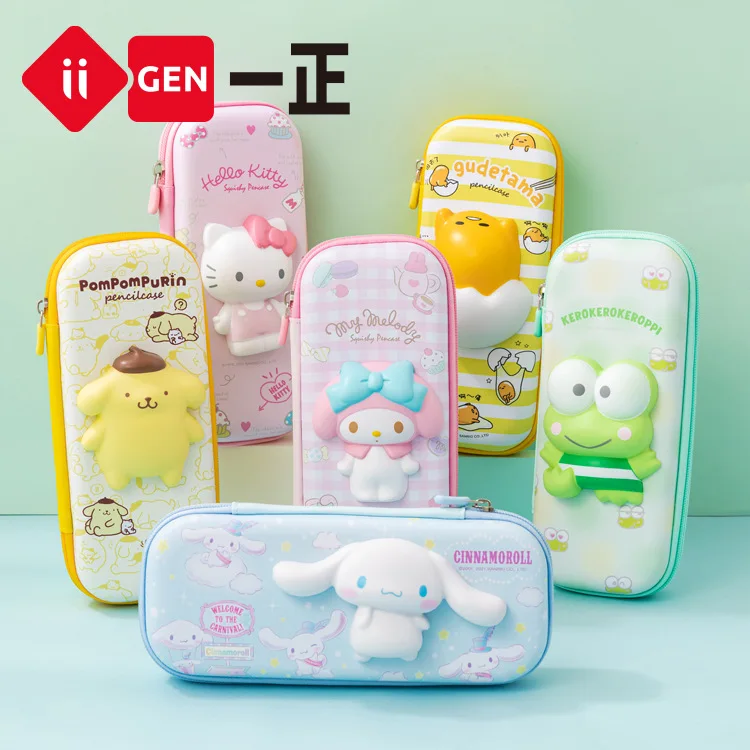 

Sanrio Stationery Box Kuromi Melody Decompression Multifunctional Student Supplies Cute Cartoon Children Pencil Case Girls Gift