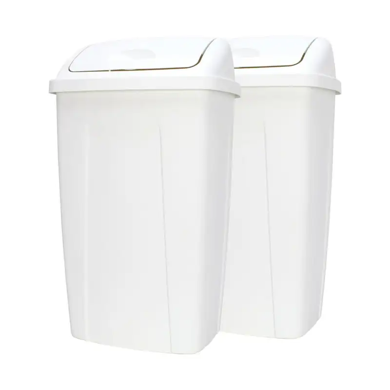 

gal Plastic Swing Top Lid Kitchen Trash Can, 2 Pack, White Tiny bin Sensor trash can Car trash can Papelera automatica con senso