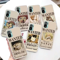 one piece fashion wanted coque phone case for xiaomi redmi note 10s 11 11s 11t 11e 10 pro max 9 9s 9t 5g 8 8t 7 6 5 5a 4x 4g cov