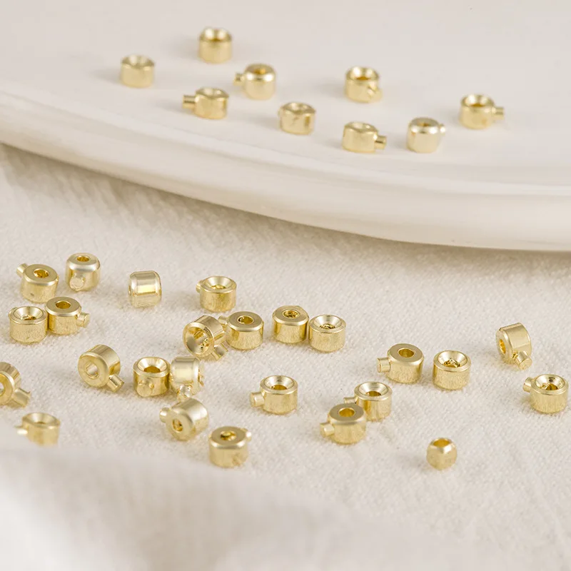 15pcs Crimp End Beads Copper Covers  Stopper Spacer Diy Bracelet Jewelry Making Handmade Craft Findings Wholesale