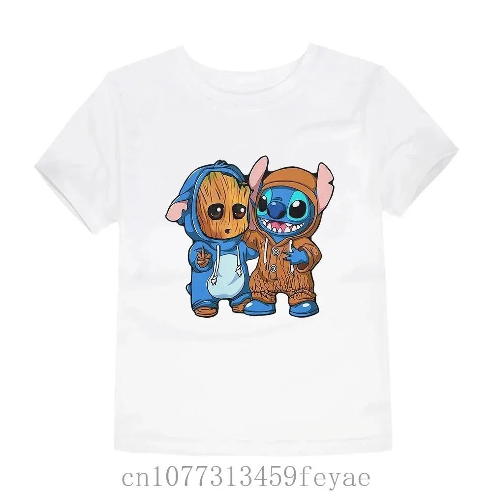 Детская модная хлопковая футболка с принтом черная размер 4–12 лет круглым