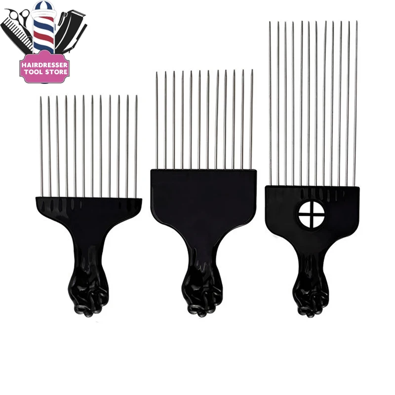 

Steel Needle Wide Teeth Hair Pick Comb Plastic Gear Fork Hairbrush Insert Hair Comb for Curly Afro Hair Styling Tool Accessorrie