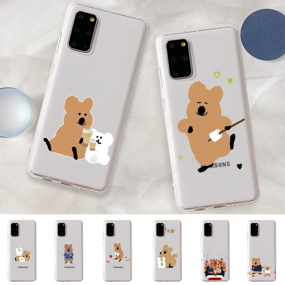 

cute P-Persimmon B-Bear Phone Case for Samsung A12 21 30 31 51 52 70 71 for Redmi8 9 10 for Honor10 70 50 Clear Case