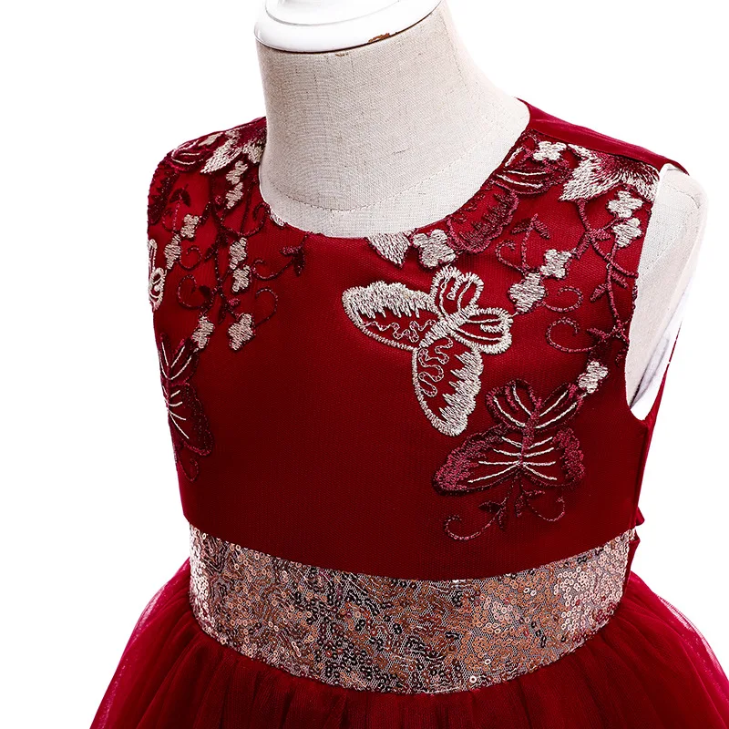 Детское элегантное платье принцессы для подружки невесты девочки с цветами