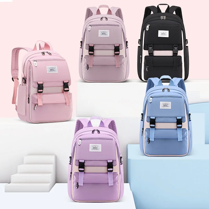 Girl Boy 6-12 Years Old Primary Simple Leisure Backpacks New Children Students Waterproof Large Capacity Schoolbags for Kids