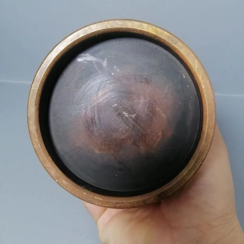 Антикварный антикварный медный утолщенный красный держатель для ручки с рыбой