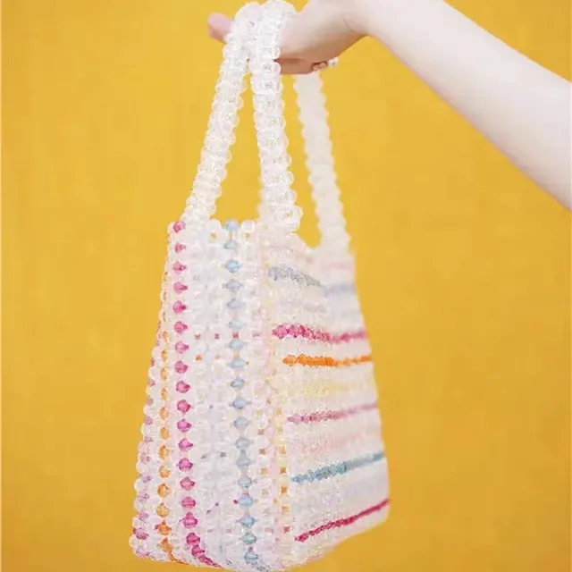 Женская сумка-кошелек с радужными бусинами из акрила