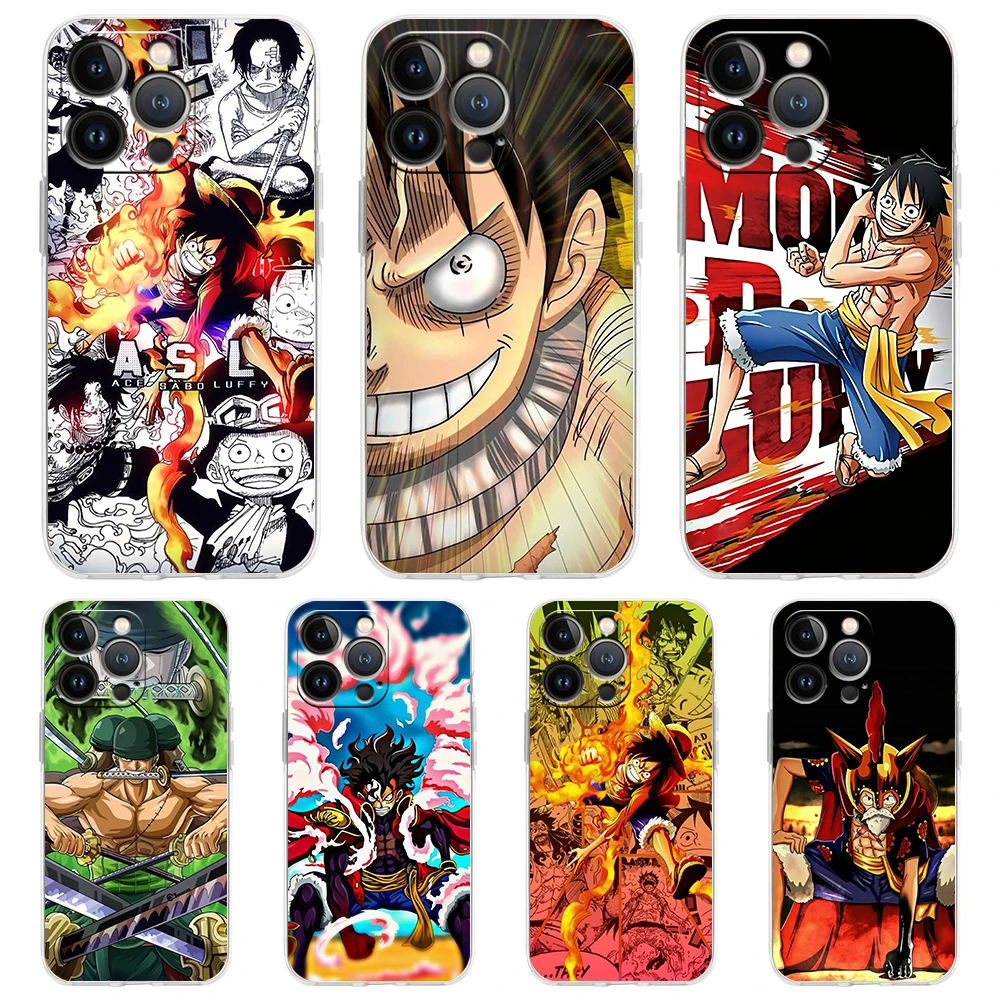 

ONE PIECE Monkey D. Luffy Soft Transparent Phone Case Cover for iPhone 13 12 11 Pro Max X XR 8 7 Plus SE2020 XS Max Luxury Shell