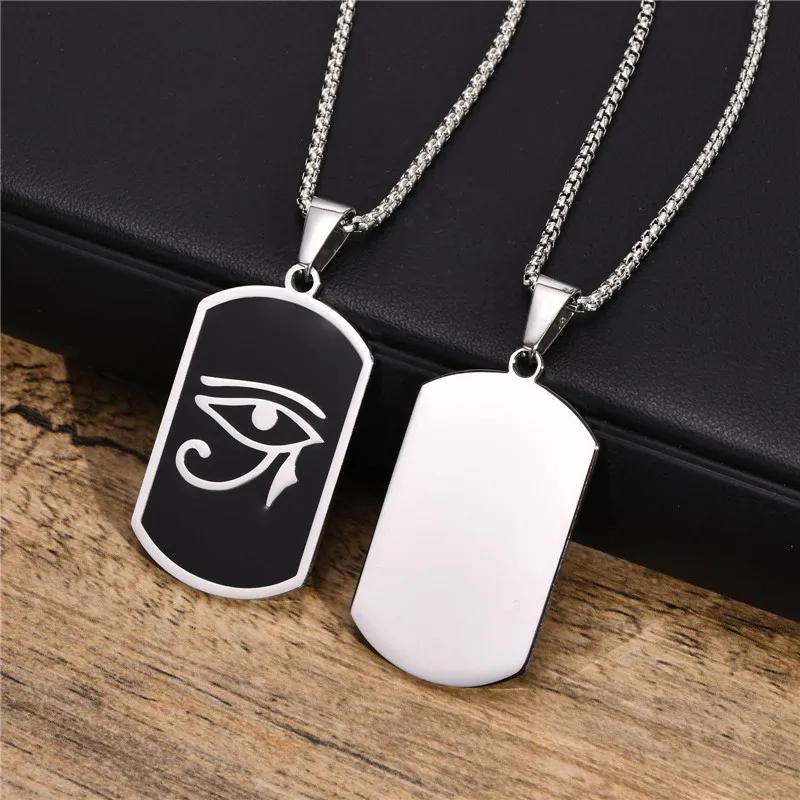 

Stainless Steel Ancient Egypt Eye of Horus Pendant Necklace Vintage Egyptian Pharaoh Amulet Rune Men's Necklace Jewelry Gift