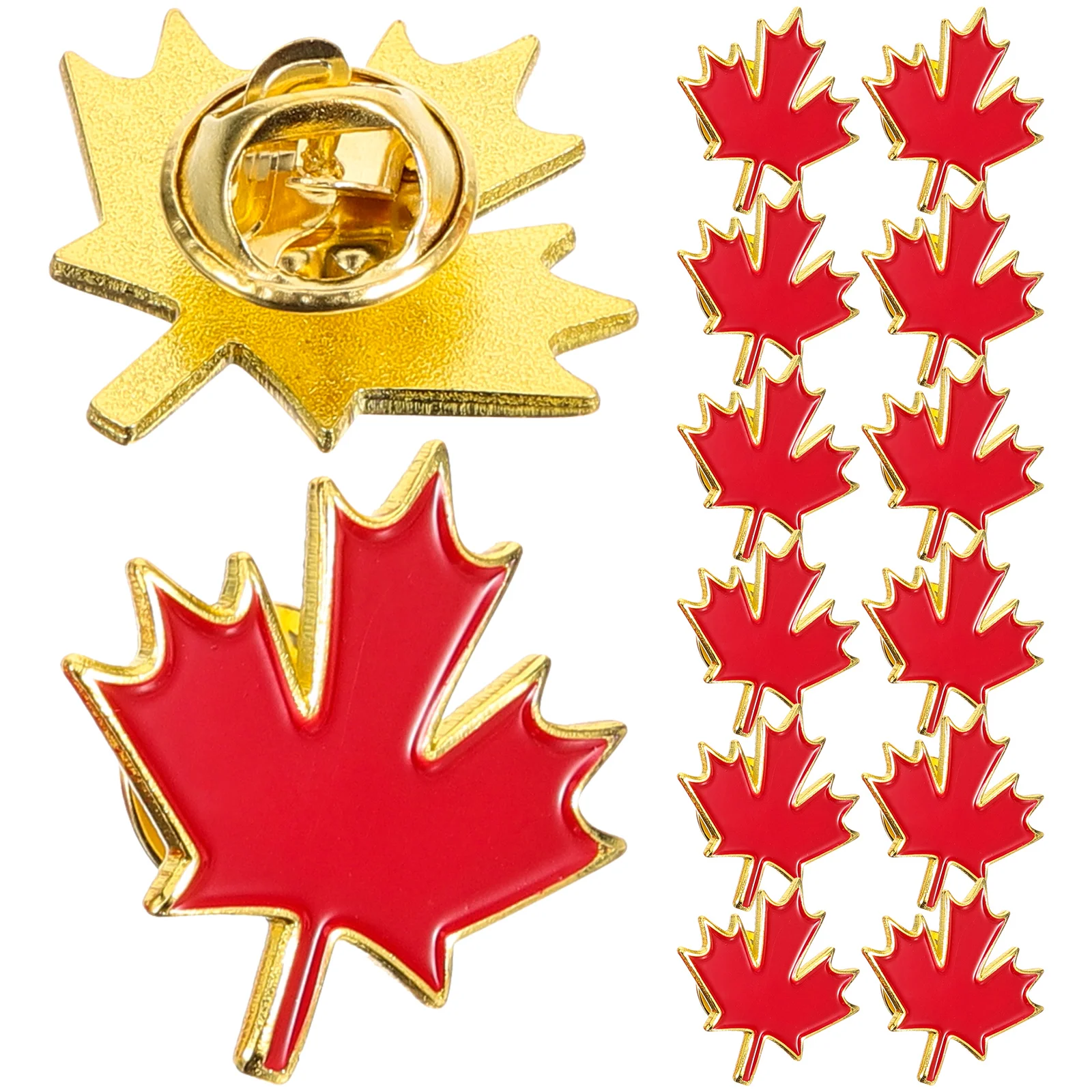 

20pcs Maple Leaf Brooches Metal Breastpins Clothes Decorative Badges Festival Brooch Gifts