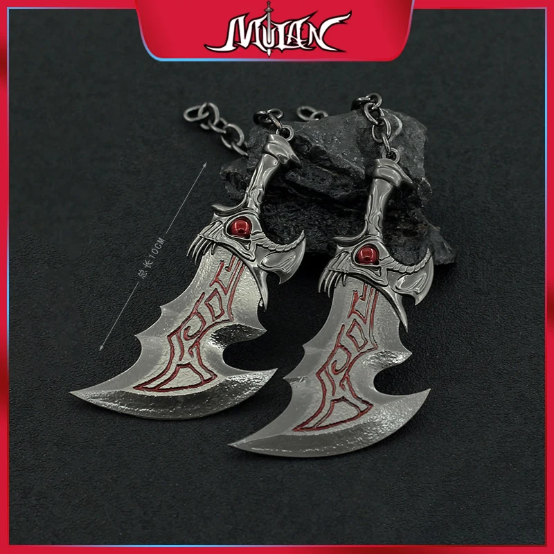 

God of War Weapon Kratos Blades of Athena Mini 2pcs/set 10cm Keychain 1:1 Reduction Alloy Game Model Samurai Sword Toys Gifts