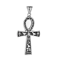 fortune stainless steel ankh pendant eternity t cross vulture necklace egypt lucky symbol punk rock hip hop charms man jewelry