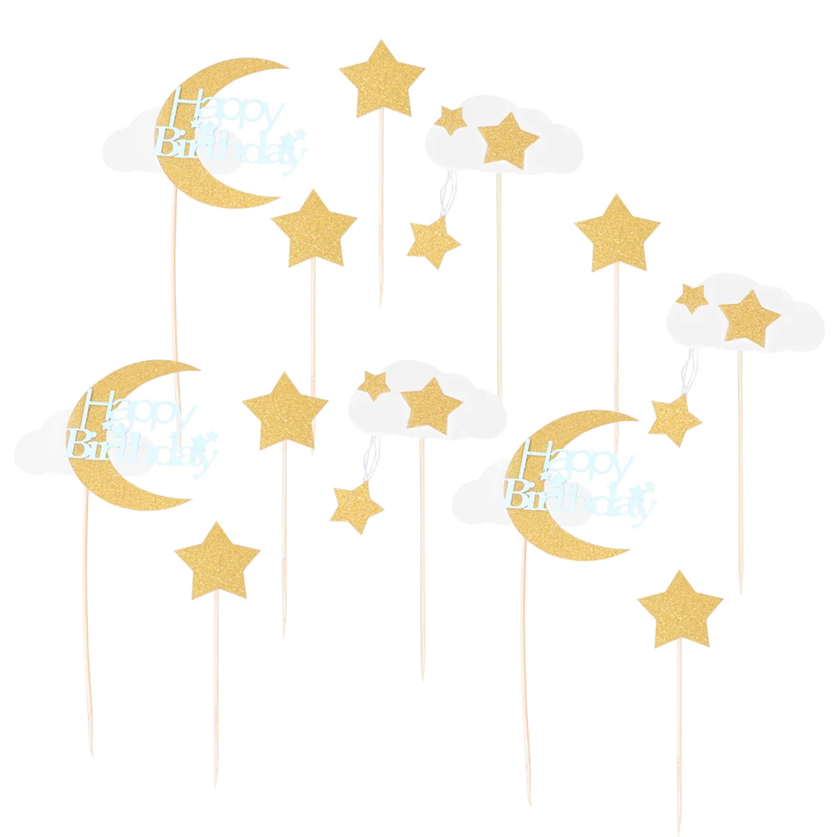 

3 Sets Star Cupcake Topper Babay Topper Birthday Cake Paper Cake Pick Cupcake Toppers