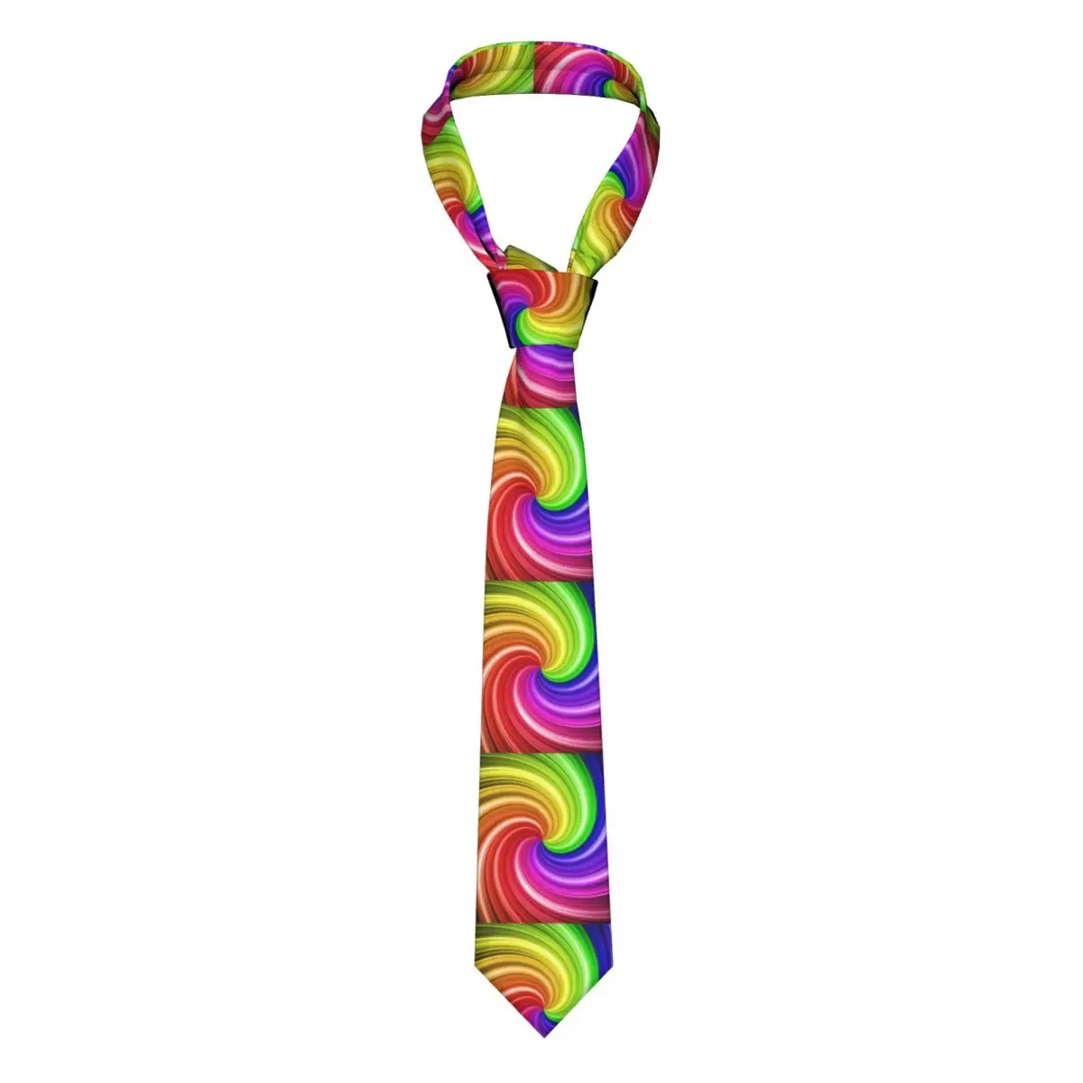 

Colorful Tie Dye Tie Rainbow Swirl Art Gift For Man Neck Ties Design Blouse Polyester Silk Party Cravat