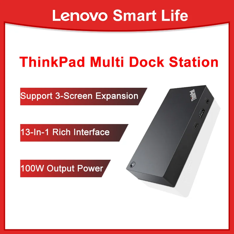 

Original Lenovo ThinkPad USB Type-C Desktop Multi Dock Station High Speed Adapter 40AY0090CN X1 X390X280T490T480X280