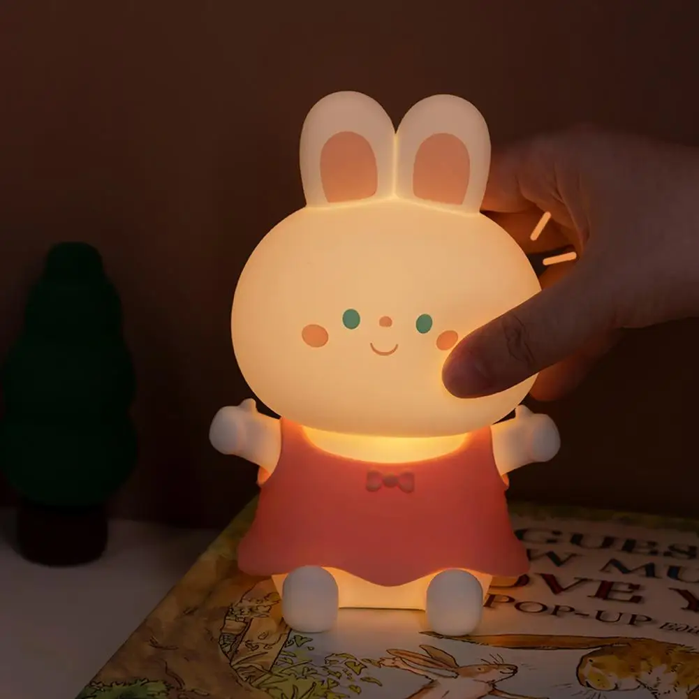 

Rabbit LED Lamp Adorable Rechargeable Eye Protection Dimmable Decorative USB Charging Cartoon Bunny LED Night Light Gift