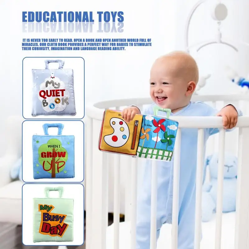 

Baby Cloth Book Toddler Learning Story Montessori Sensory Toys Polyester Fiber Non-woven Fabric Rubber Children's Fun Book