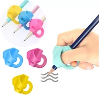 3pcs two finger pen holder silicone baby learning writing tool correction device pencil set stationery correct finger position