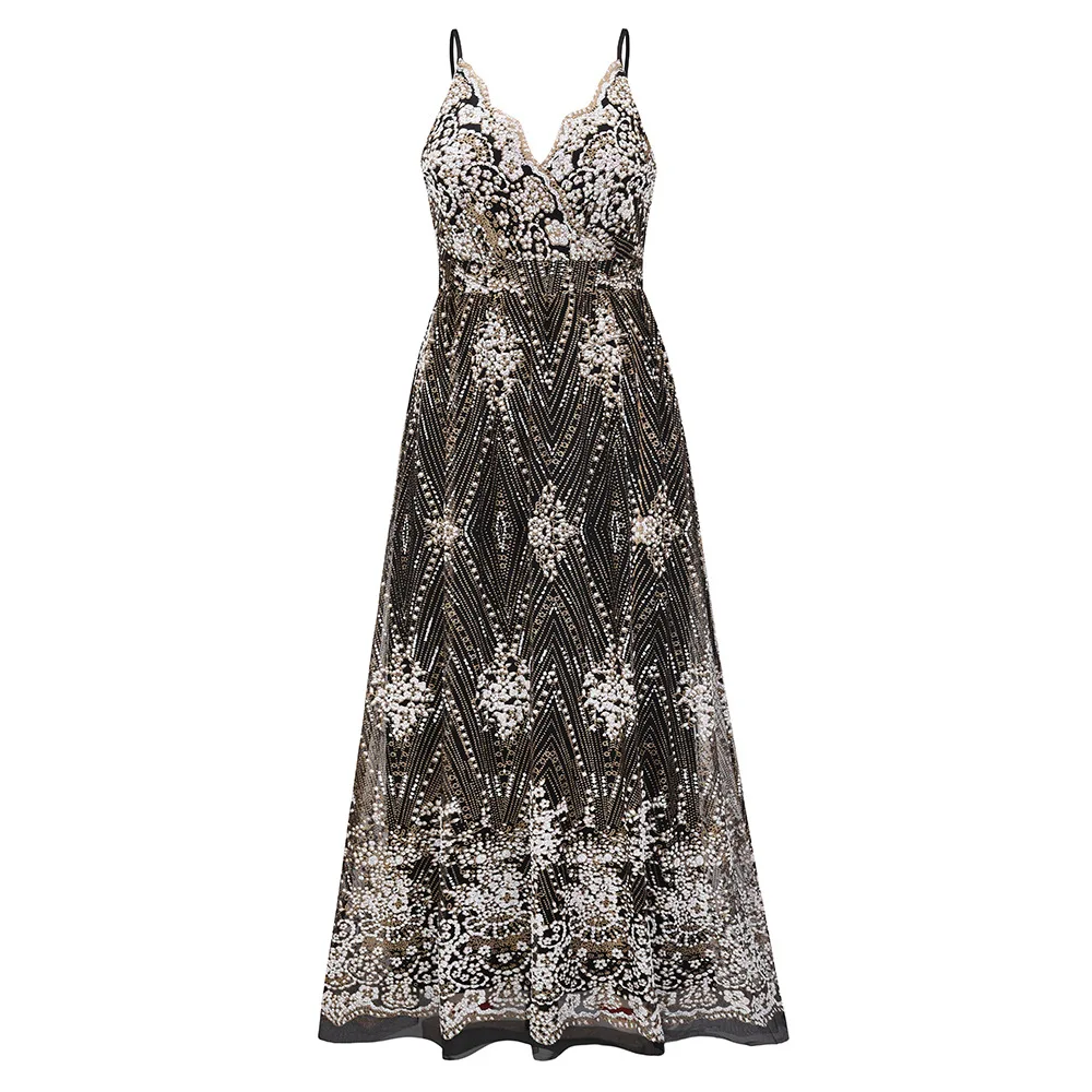 Платье женское пляжное с V-образным вырезом пикантное Тюлевое приталенное