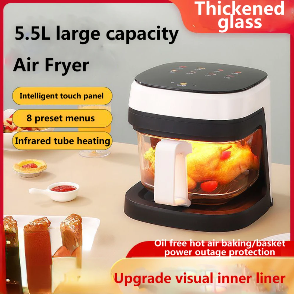 

5L visual intelligent Air fryer with large capacity fully automatic household multifunctional LED screen oil-free Air fryer