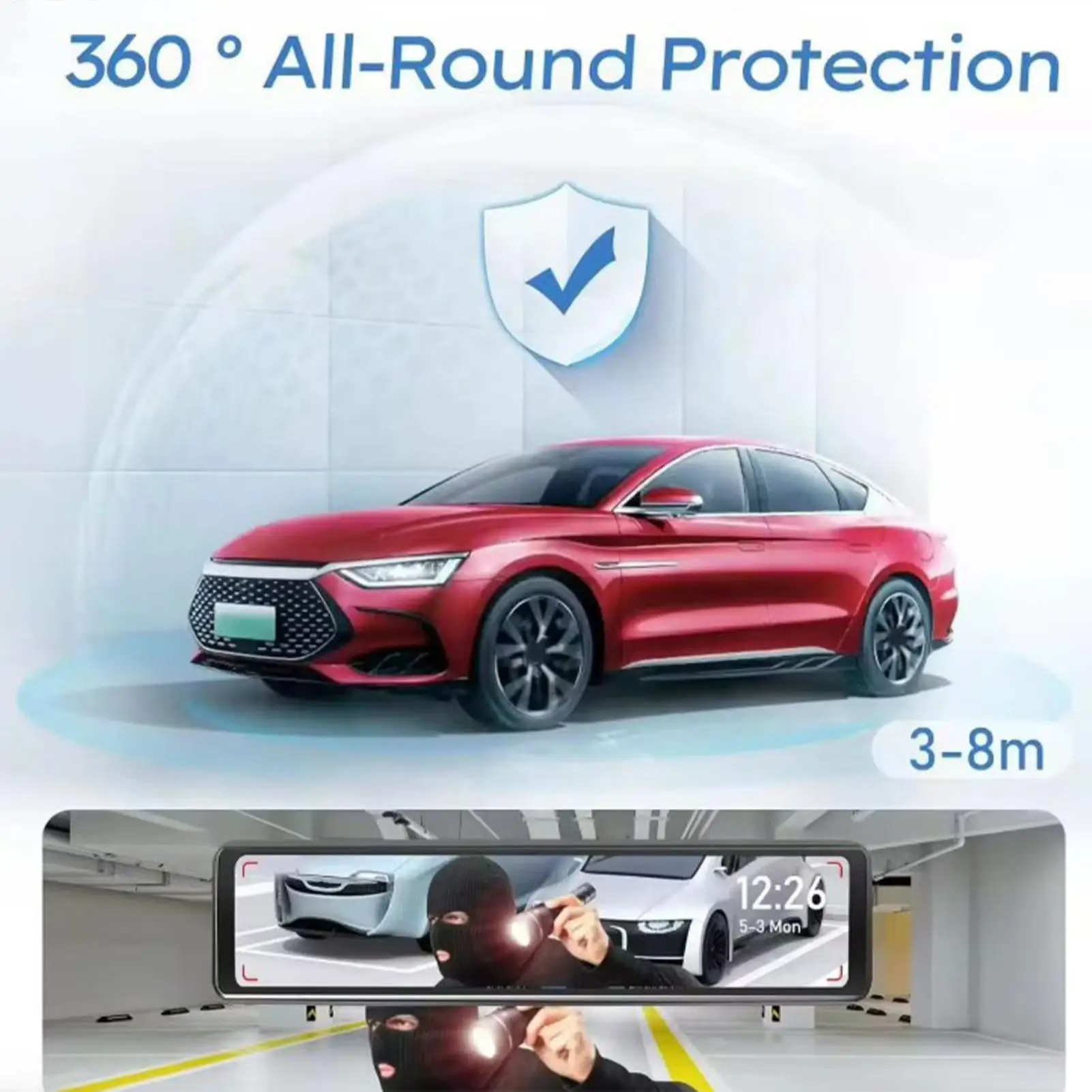 Фото Адаптер питания для автомобильной камеры Type-C, 360-градусное крепление, круглосуточный панорамный видеорегистратор для грузовиков, внедорожников, домов на колесах, седанов, пикапов. №3