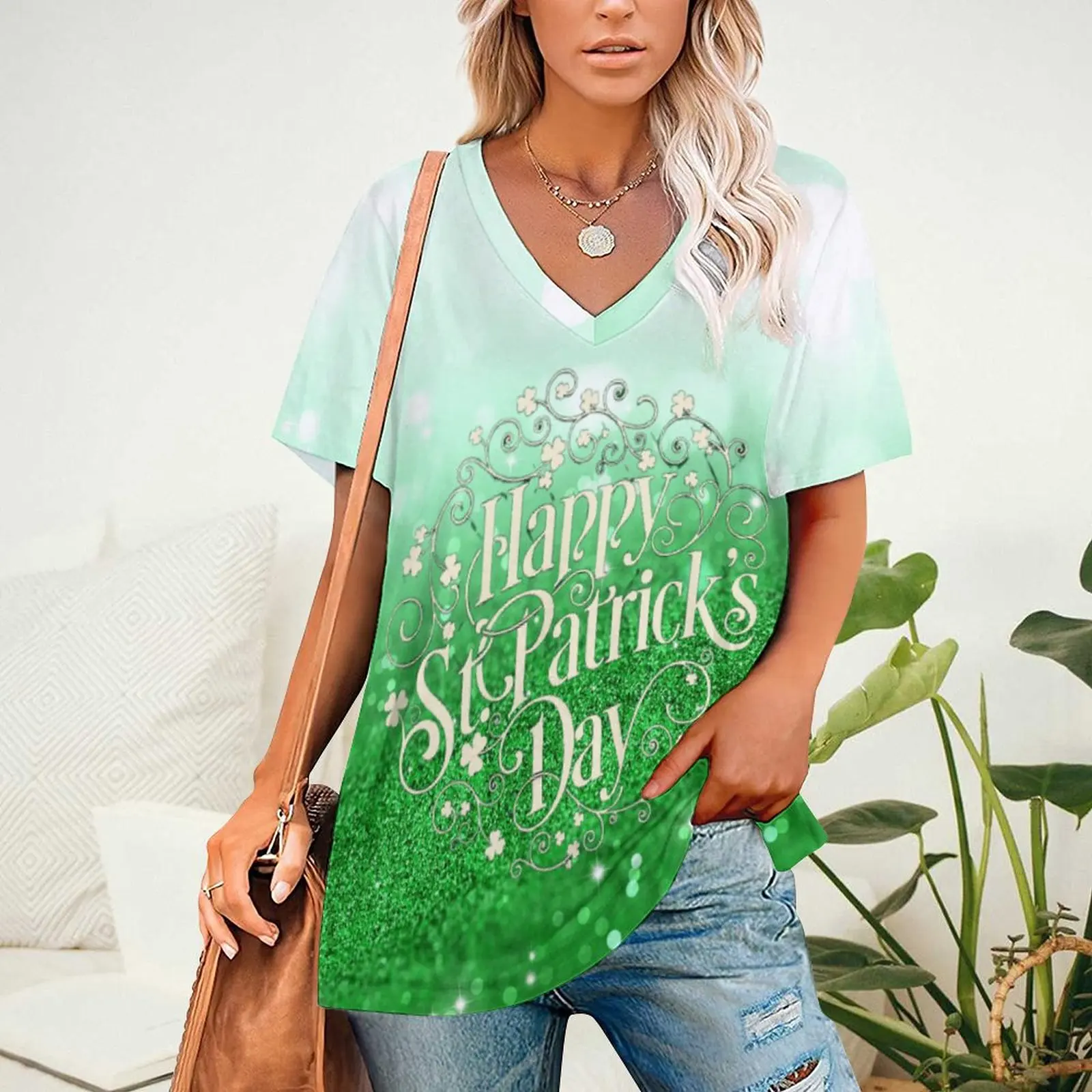 

Women Clothing V Neck Short-sleeve Women Shirt For Women Graphic T Shirts