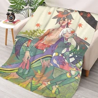 katanagatari happy togame shichika throws blankets collage flannel ultra soft warm picnic blanket bedspread on the bed