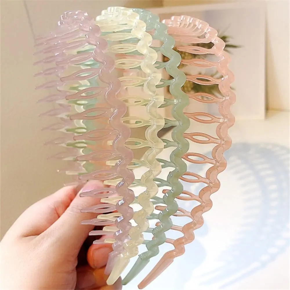

Korean Acrylic Wave Toothed Hair Band Non-slip Hair Comb Face Washing Headband Plastic Hair Hoop Headwear Hair Accessories