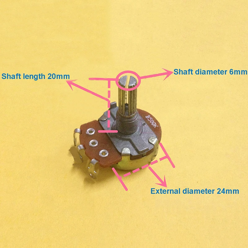 

2Pcs WH 138 Potentiometer Without Switch WH24-1 Dimmer Switch Adjustable Resistance B1K to B500K