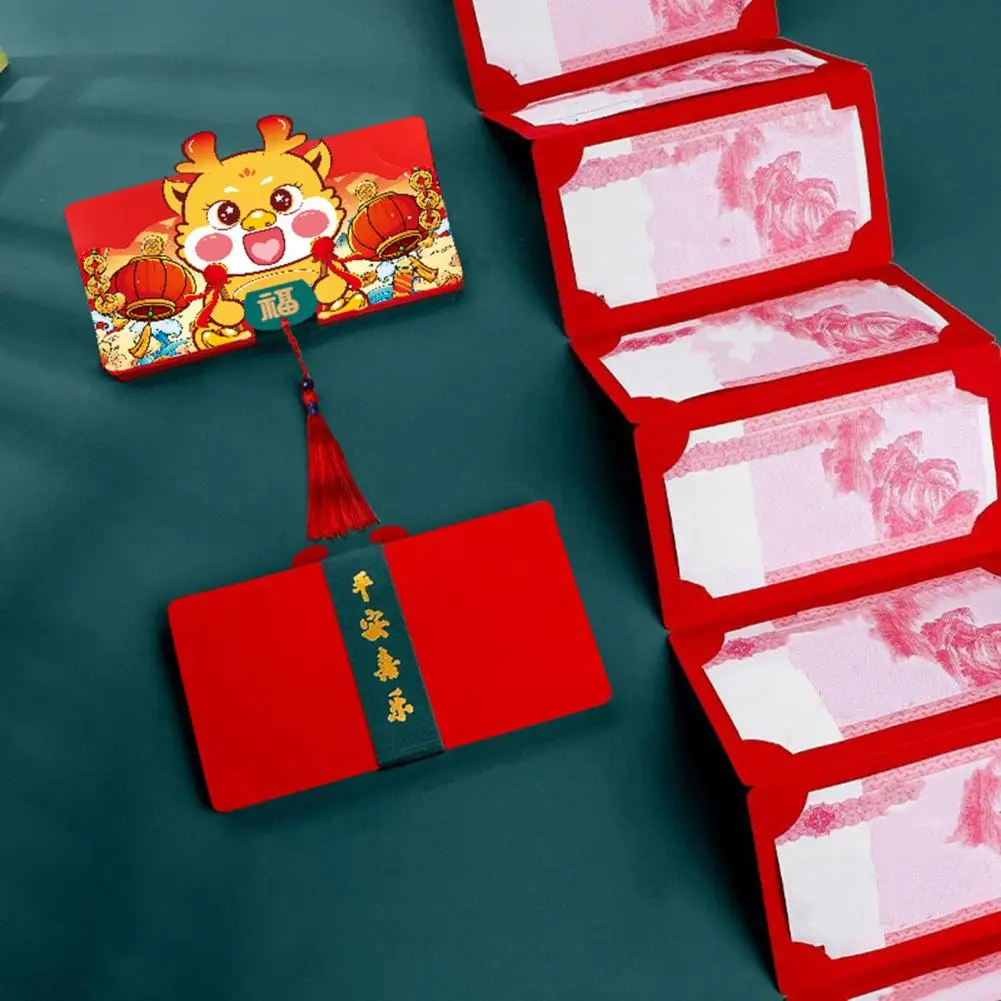 

Paper Envelope 2024 Year of Dragon Cartoon Dragon Folding Envelope with Tassels Celebrate Chinese New Year with A Festive Money