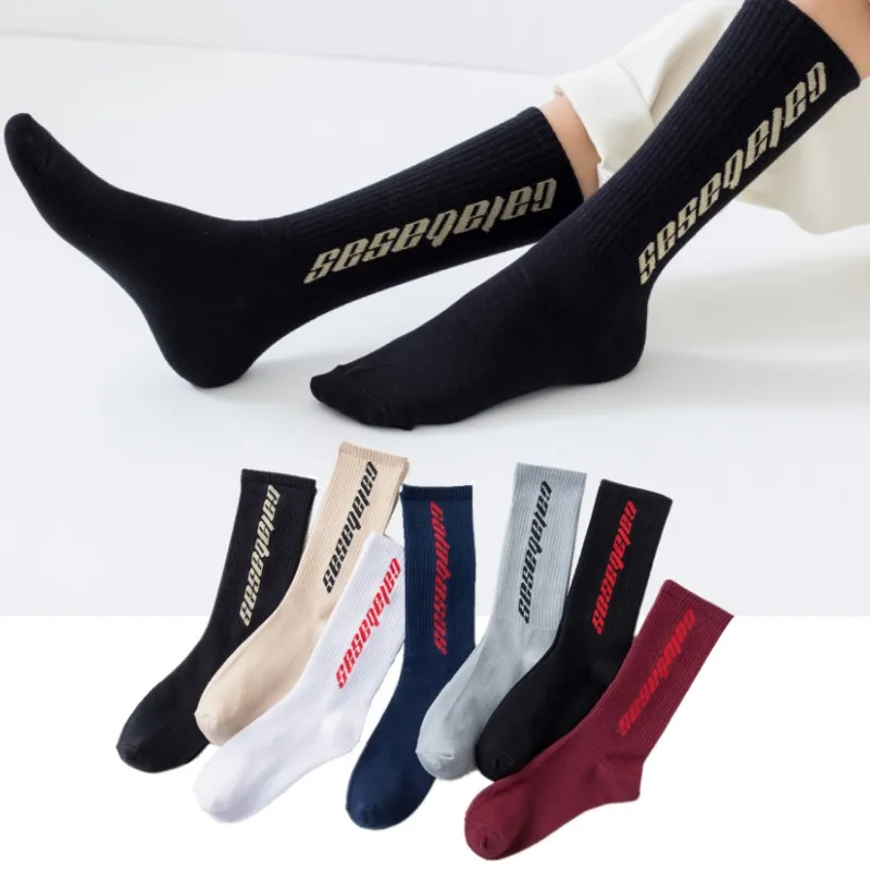 

1Pair Casual Outdoor Women Men English Letters Breathable Soft Cotton Stocking