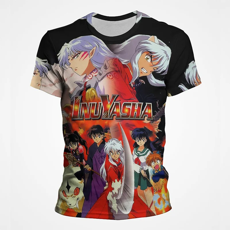 

Inuyasha Japanese Anime 3D Printed Men's T Shirts Fashion Summer Cartoon Manga Short Sleeve Women Tee Shirt Streetwear Tops
