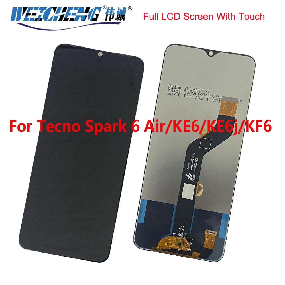 ЖК-дисплей для Tecno Spark 6 Air/KE6/KE6j/KF6 сенсорный экран дигитайзер для Tecno Spark 6 Air/KE6/KE6j/KF6 LCD